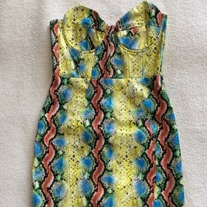Snake Skin, Strapless Dress